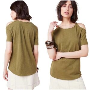 Maeve by Anthropologie Olive Green Turner Open-Shoulder Top size XS‎